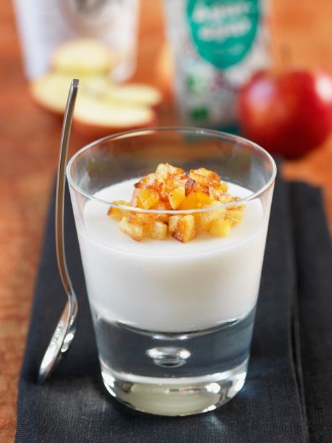 Panacotta coco pomme caramélisée